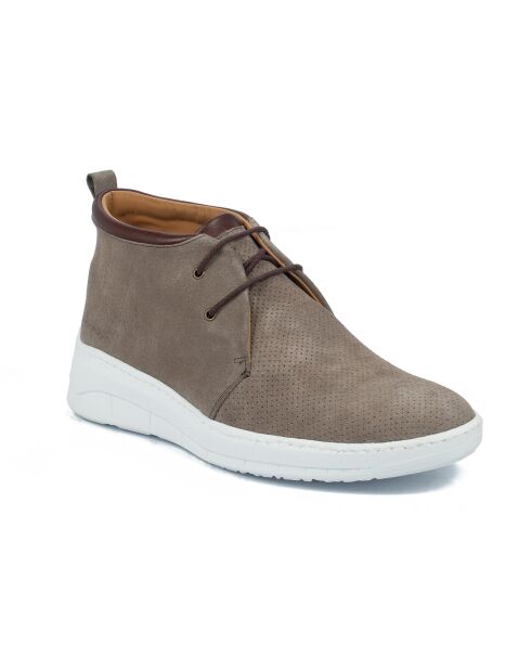 Zapatillas de piel con estampado de color topo