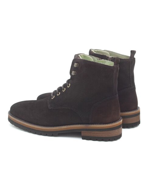 Boots en Velours de Cuir Sobuck noires