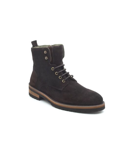 Boots en Velours de Cuir Sobuck noires