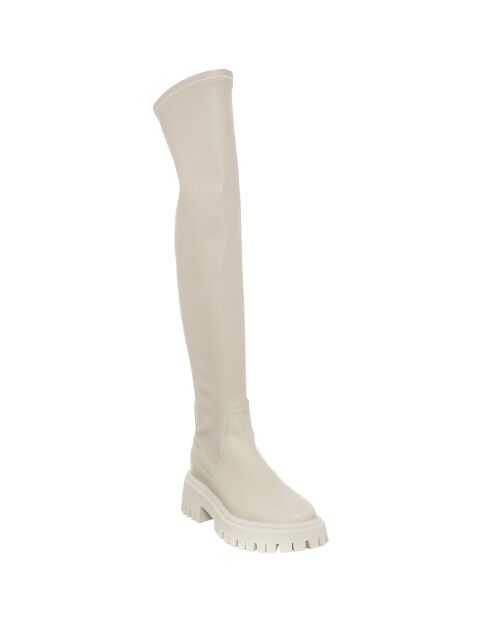 Bottes en Cuir Ilro beiges - Talon 5.5 cm