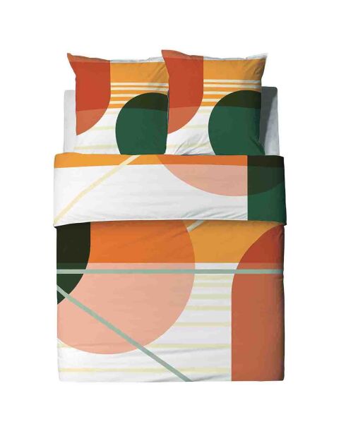 Parure housse de couette Zoom vert/orange