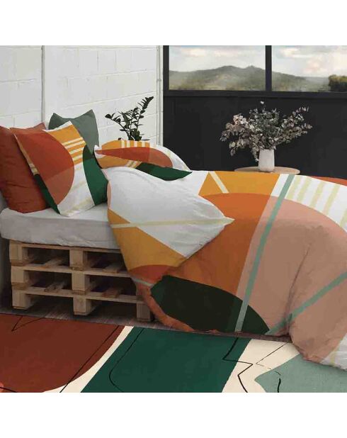 Parure housse de couette Zoom vert/orange