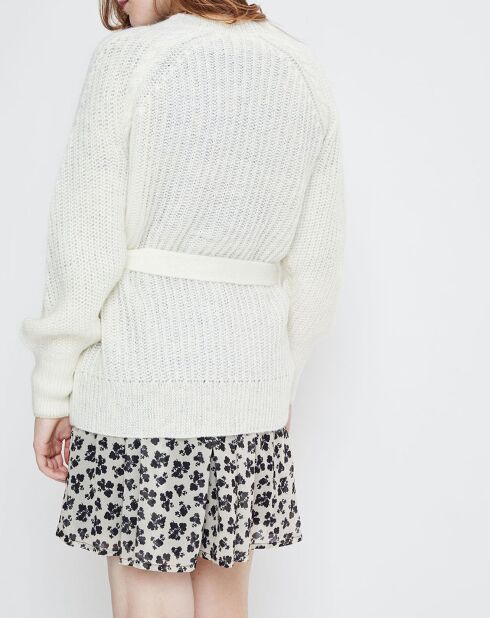 Cárdigan bilingüe color crudo