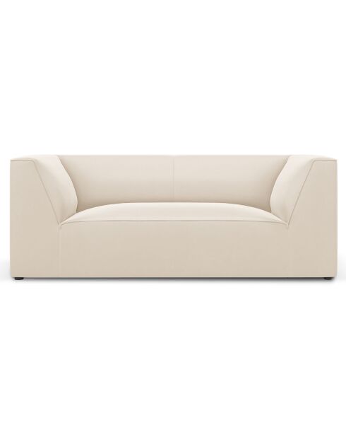 Canapé Velours Charles 2 Places beige - 174x92x69 cm