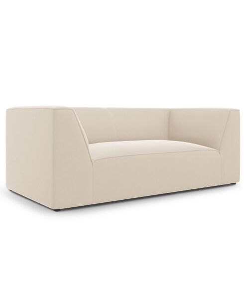 Canapé Velours Charles 2 Places beige - 174x92x69 cm