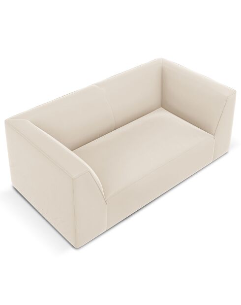 Canapé Velours Charles 2 Places beige - 174x92x69 cm