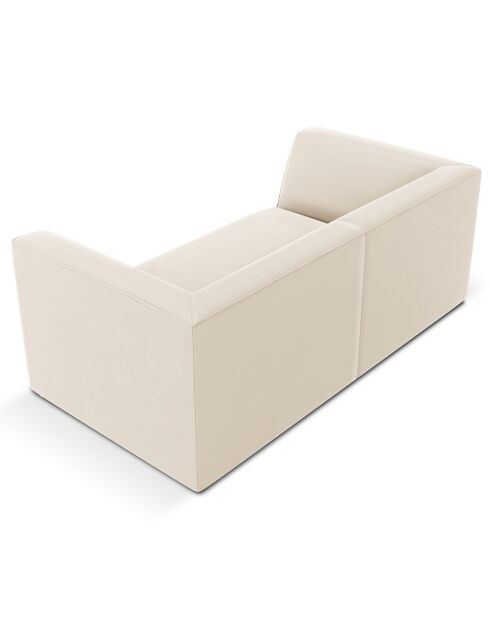 Canapé Velours Charles 2 Places beige - 174x92x69 cm