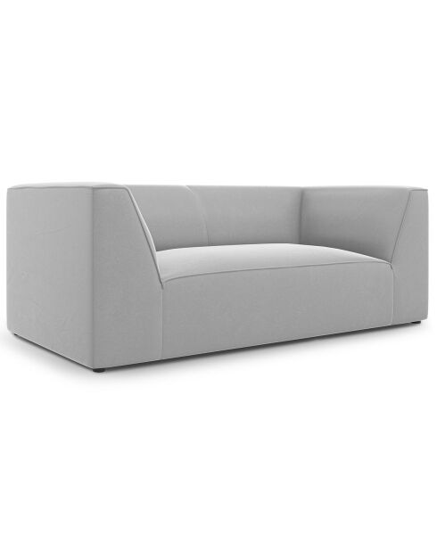 Canapé Velours Charles 2 Places gris clair - 174x92x69 cm
