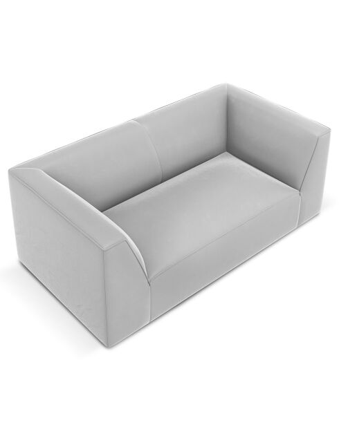 Canapé Velours Charles 2 Places gris clair - 174x92x69 cm