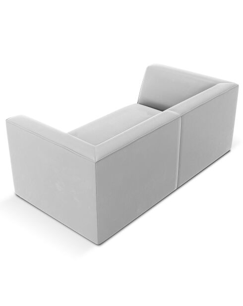 Canapé Velours Charles 2 Places gris clair - 174x92x69 cm