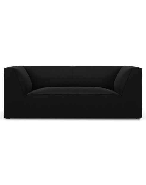 Canapé Velours Charles 2 Places noir - 174x92x69 cm