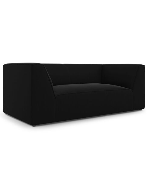 Charles 2-zitsbank van zwart fluweel - 174x92x69 cm