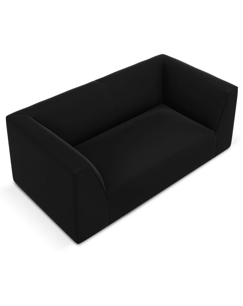Canapé Velours Charles 2 Places noir - 174x92x69 cm