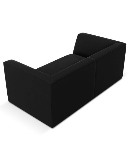 Canapé Velours Charles 2 Places noir - 174x92x69 cm