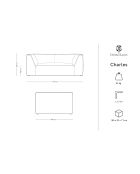 Canapé Velours Charles 2 Places vert - 174x92x69 cm