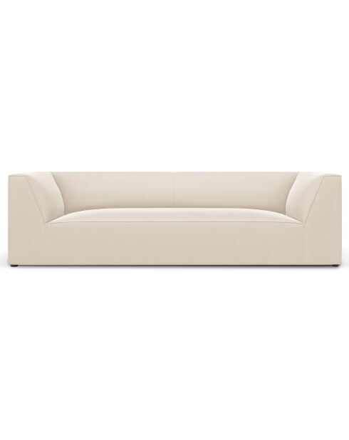 Canapé Velours Charles 3 Places beige - 232x92x69 cm