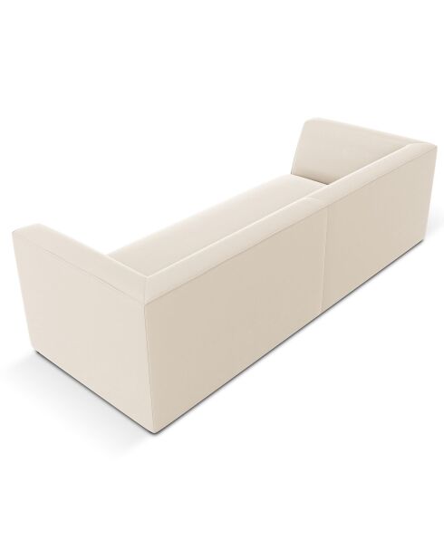 Canapé Velours Charles 3 Places beige - 232x92x69 cm