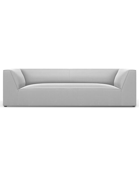 Canapé Velours Charles 3 Places gris clair - 232x92x69 cm