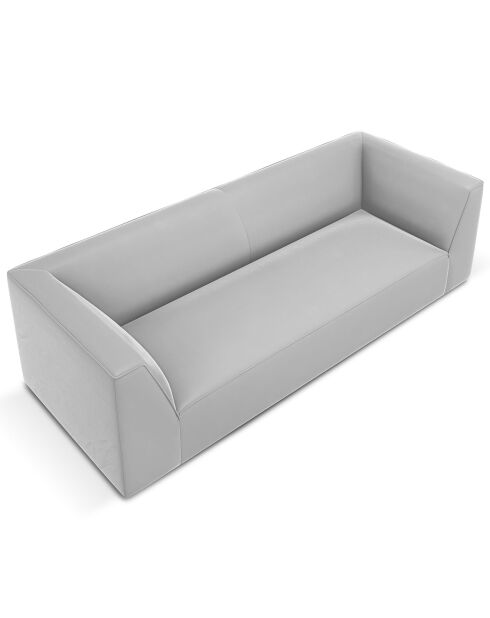 Canapé Velours Charles 3 Places gris clair - 232x92x69 cm