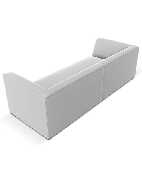 Canapé Velours Charles 3 Places gris clair - 232x92x69 cm