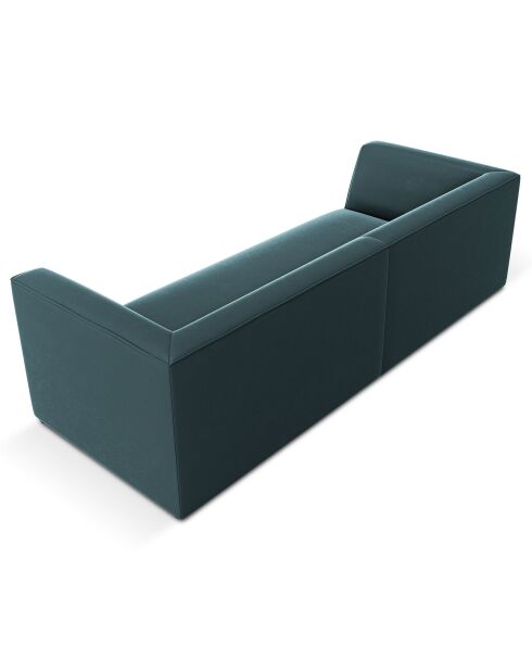 Canapé Velours Charles 3 Places bleu - 232x92x69 cm