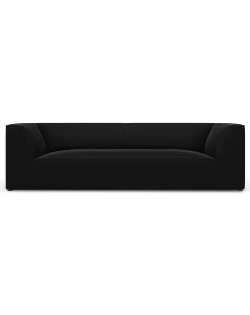 Canapé Velours Charles 3 Places noir - 232x92x69 cm