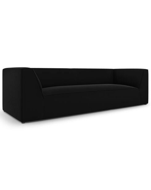 Canapé Velours Charles 3 Places noir - 232x92x69 cm