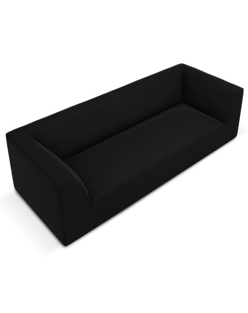 Canapé Velours Charles 3 Places noir - 232x92x69 cm