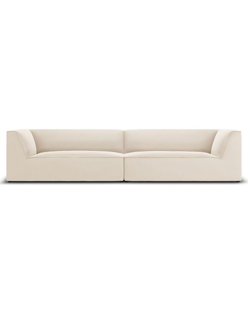 Canapé Velours Charles 4 Places beige - 302x93x69 cm