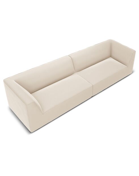 Divano Charles Velvet 4 posti beige - 302x93x69 cm