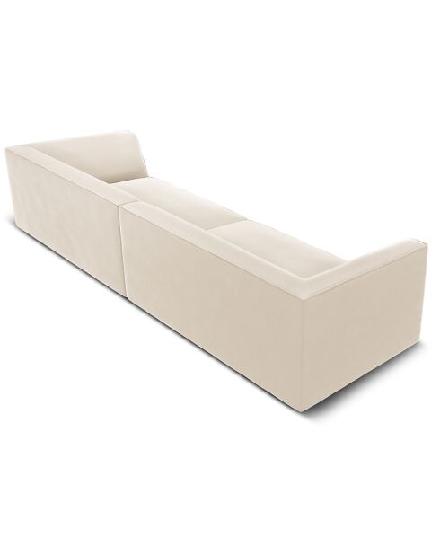 Canapé Velours Charles 4 Places beige - 302x93x69 cm