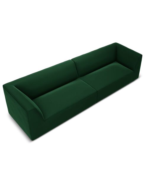 Canapé Velours Charles 4 Places vert - 302x93x69 cm