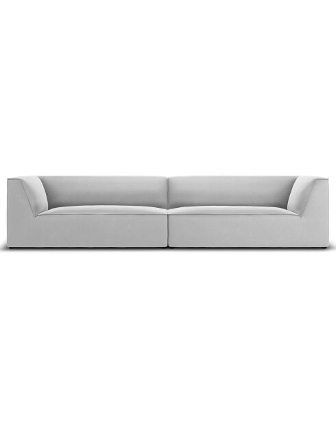Canapé Velours Charles 4 Places gris clair - 302x93x69 cm