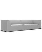Canapé Velours Charles 4 Places gris clair - 302x93x69 cm