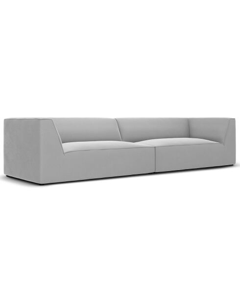 Canapé Velours Charles 4 Places gris clair - 302x93x69 cm