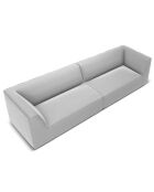 Canapé Velours Charles 4 Places gris clair - 302x93x69 cm