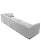 Canapé Velours Charles 4 Places gris clair - 302x93x69 cm