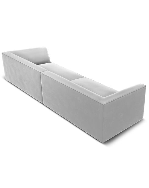 Canapé Velours Charles 4 Places gris clair - 302x93x69 cm