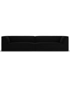 Canapé Velours Charles 4 Places noir - 302x93x69 cm