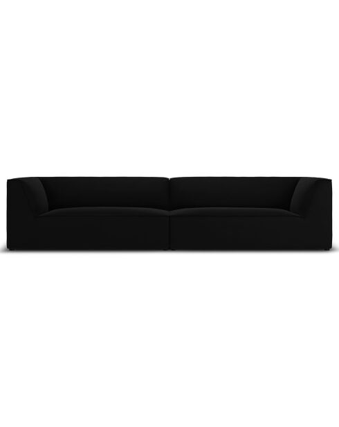 Canapé Velours Charles 4 Places noir - 302x93x69 cm
