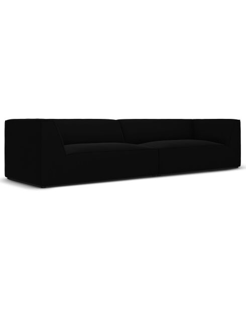 Canapé Velours Charles 4 Places noir - 302x93x69 cm