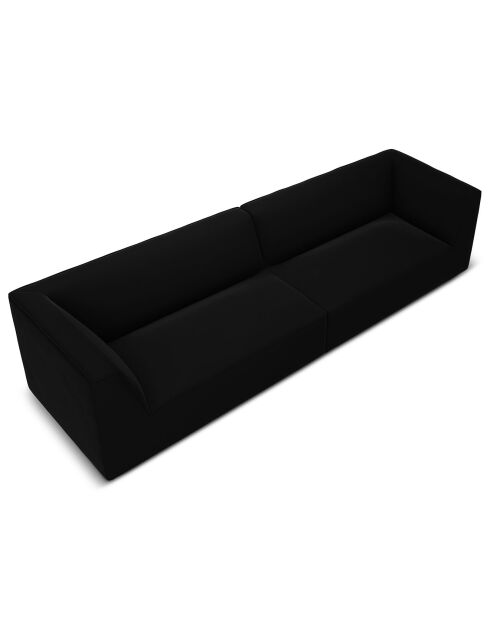 Canapé Velours Charles 4 Places noir - 302x93x69 cm