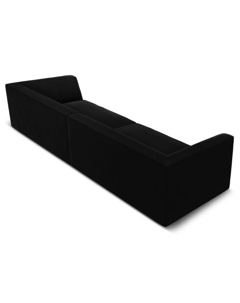 Canapé Velours Charles 4 Places noir - 302x93x69 cm