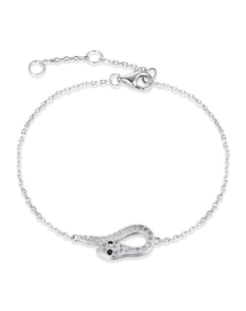 Armband in wit/zwart zilver en zirkonia