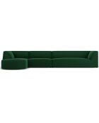 Canapé D'Angle Gauche Velours Charles 5 Places vert - 366x180x69 cm