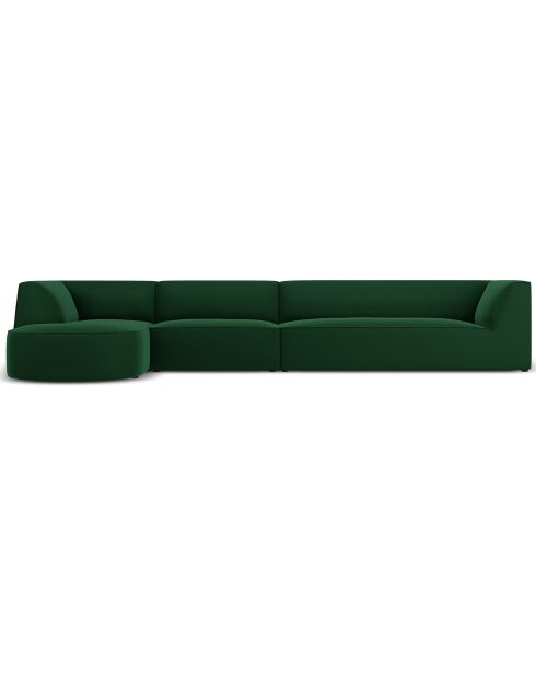 Canapé D'Angle Gauche Velours Charles 5 Places vert - 366x180x69 cm