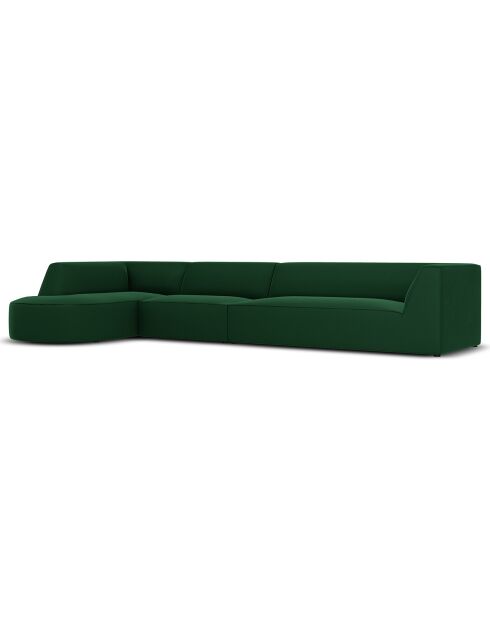 Canapé D'Angle Gauche Velours Charles 5 Places vert - 366x180x69 cm