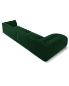 Canapé D'Angle Gauche Velours Charles 5 Places vert - 366x180x69 cm
