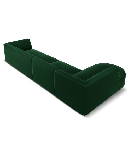 Canapé D'Angle Gauche Velours Charles 5 Places vert - 366x180x69 cm