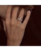 Rosévergulde zilveren en witte zirkonia ring